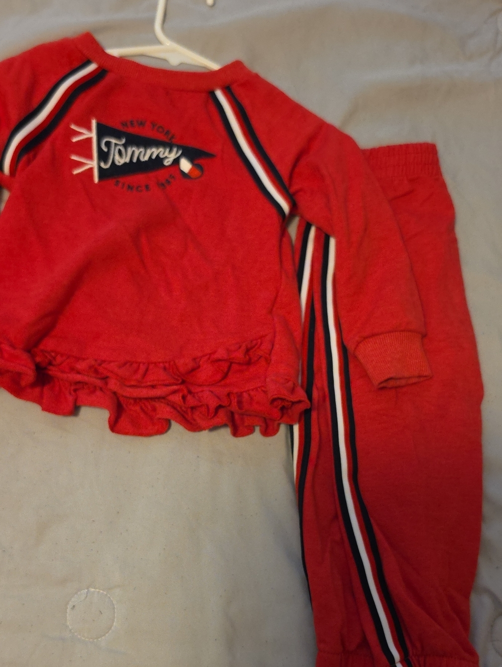 Tommy Hilfiger Red Kids Matching Set with Navy & White Trim